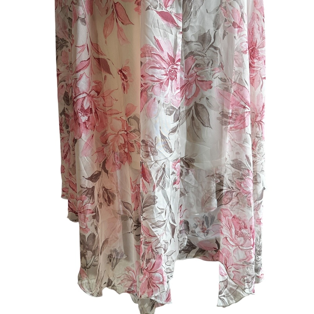 Signature Robbie Bee Midi Dress Floral Chiffon Whimsical Fairy Wedding Size 8 - Picture 8 of 16